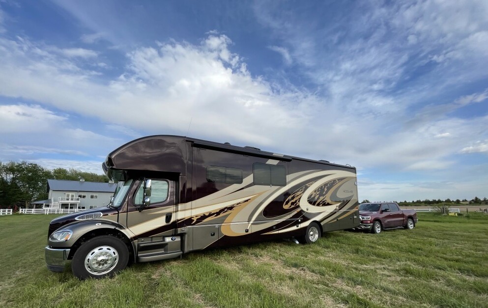 RV at a Harvest Host in MN.