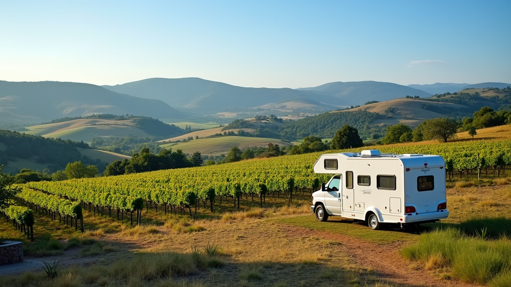 Scenic RV site among vineyards